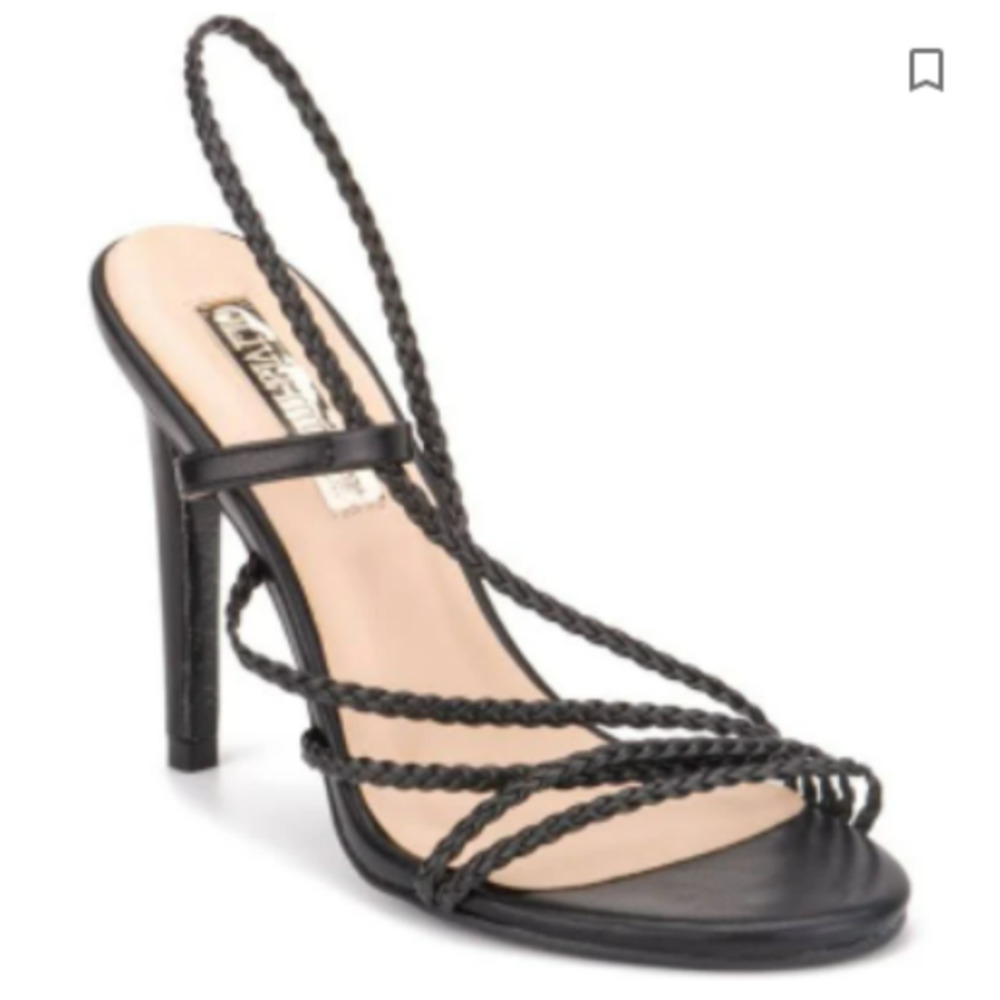 Olivia Miller Womens OMRA-7117 Leather Open Toe Ankle Strap, Black, Size 7.0 - Picture 1 of 3